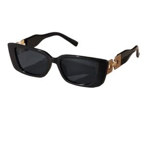 Elegant Black Sunglasses with Gold Accents